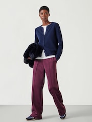Hush Blue Slim Daphne Cashmere Button Through Cardigan - Image 2 of 5