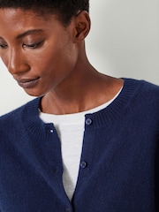 Hush Blue Slim Daphne Cashmere Button Through Cardigan - Image 4 of 5