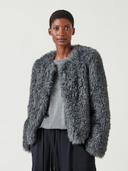 Hush Grey Rachel Faux Fur Jacket - Image 1 of 5