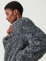Hush Grey Rachel Faux Fur Jacket - Image 4 of 5