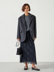 Hush Blue Claudia Lace Pleated Maxi Skirt - Image 1 of 5