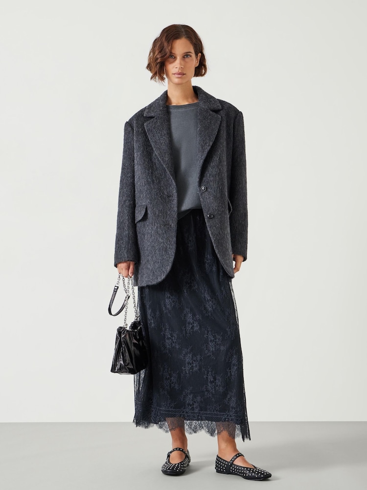 Hush Blue Claudia Lace Pleated Maxi Skirt - Image 1 of 5
