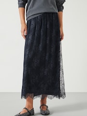 Hush Blue Claudia Lace Pleated Maxi Skirt - Image 2 of 5
