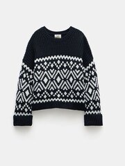 Hush Black Kelsey Relaxed Fairisle Knitted Jumper - Image 5 of 5