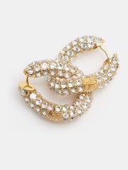 Hush Gold Tone Large Pia Pave Twist Hoop Earrings - Image 3 of 4
