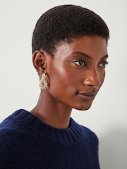 Hush Gold Tone Large Pia Pave Twist Hoop Earrings - Image 4 of 4