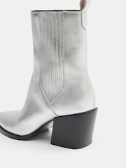 Hush Silver Western Leather Chelsea Boots - Image 4 of 6