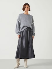 Hush Grey Whitney Relaxed Wool Blend Stitch Detail Jumper - Image 2 of 5