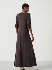 Hush Brown Talen Long Sleeved Knitted Maxi Jumper Dress - Image 3 of 5