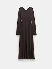 Hush Brown Talen Long Sleeved Knitted Maxi Jumper Dress - Image 5 of 5