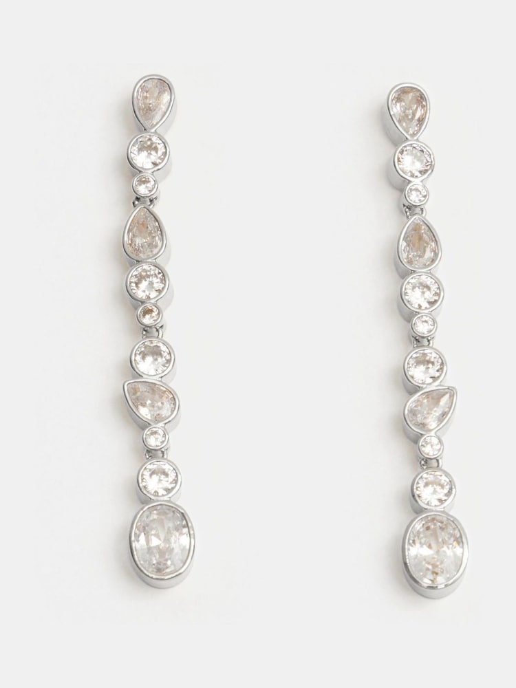 Hush Silver Tone Daniella CZ drop Earrings - Image 1 of 4
