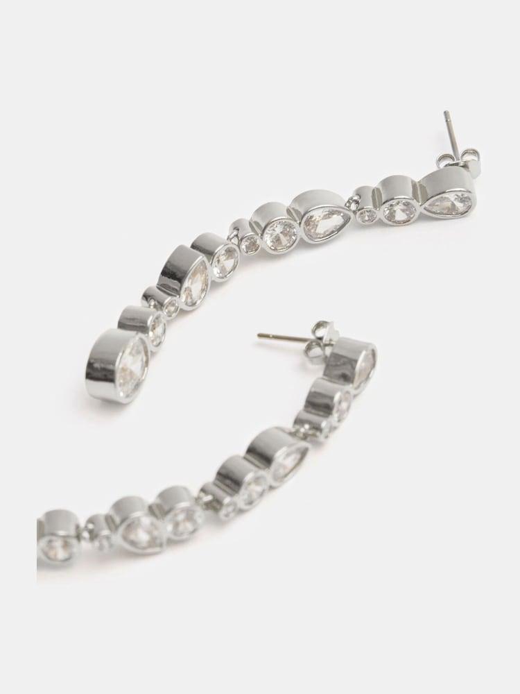Hush Silver Tone Daniella CZ drop Earrings - Image 2 of 4