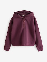 Hush Red Thalia Popper Detail Clean Hoodie - Image 1 of 1