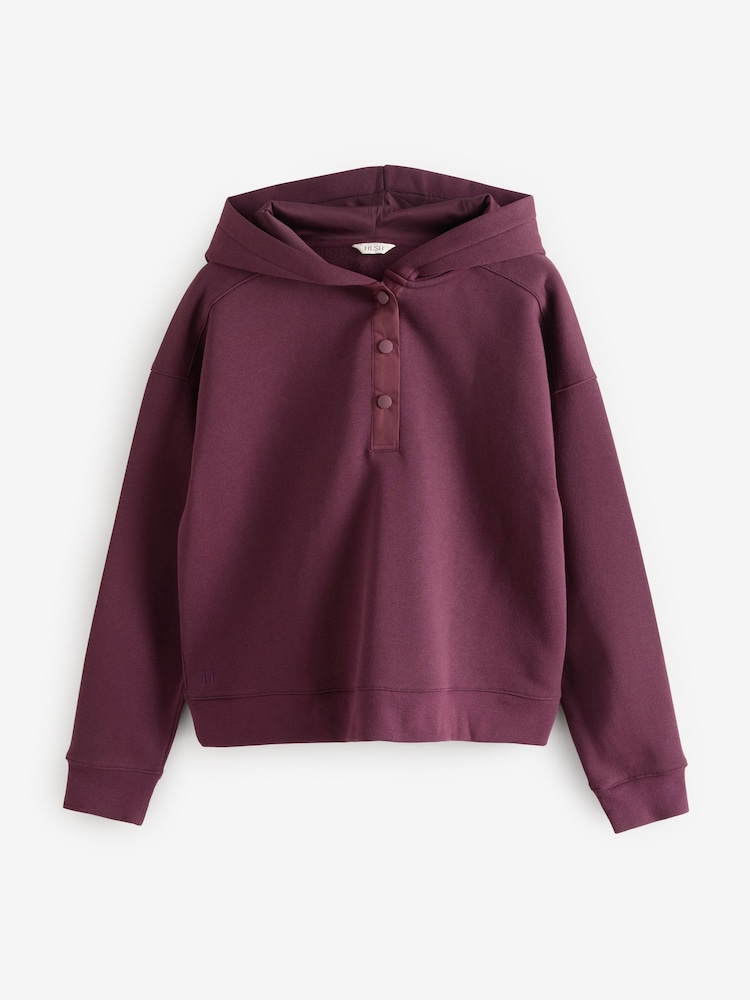 Hush Red Thalia Popper Detail Clean Hoodie - Image 1 of 1