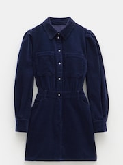 Hush Blue Mariella Corduroy Mini 100% Cotton Dress - Image 4 of 6