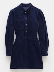Hush Blue Mariella Corduroy Mini 100% Cotton Dress - Image 5 of 6