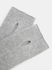 Hush Grey Winter Cashmere Fingerless Gloves - Image 2 of 3