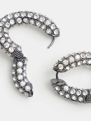 Hush Silver Tone Large Pia Pave Twist Hoop Earrings - Image 3 of 6