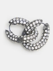 Hush Silver Tone Large Pia Pave Twist Hoop Earrings - Image 4 of 6
