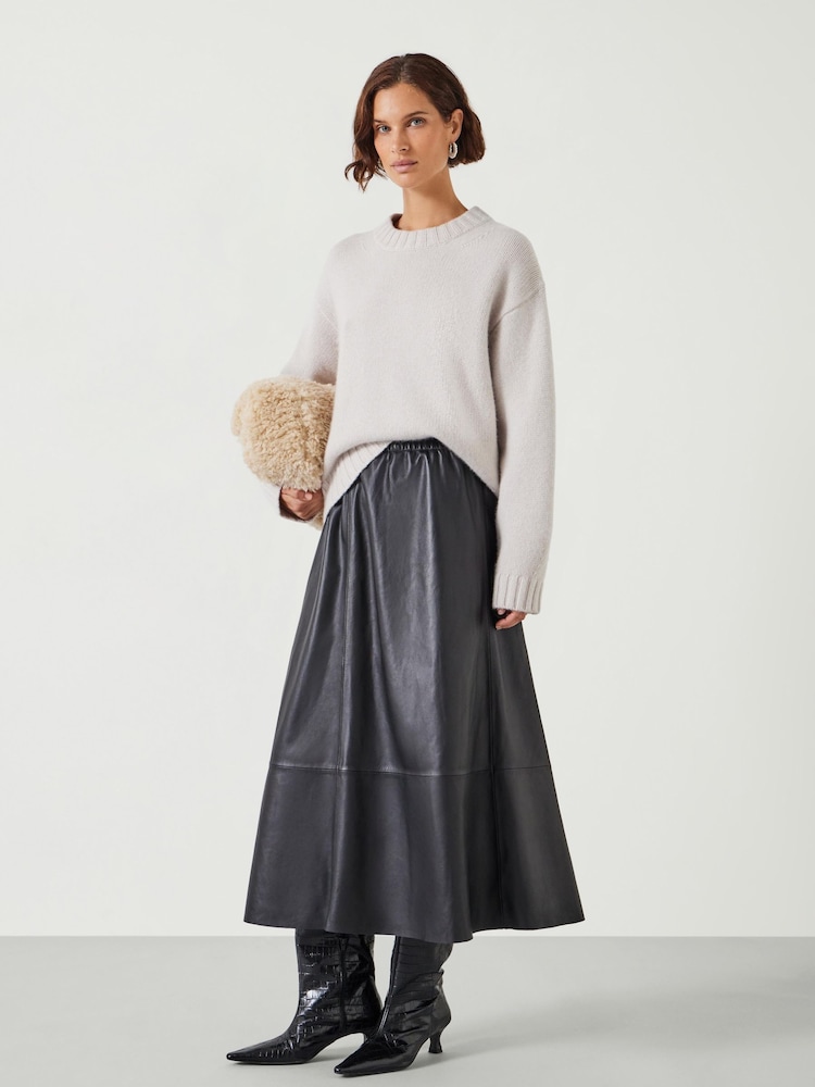 Hush Natural Cora Chunky Cashmere Crew Jumper - Image 2 of 5