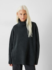 Hush Black Cashmere Chunky Roll Neck Jumper - Image 1 of 5