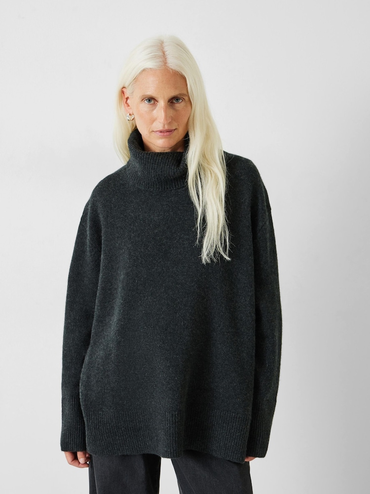 Hush Black Cashmere Chunky Roll Neck Jumper - Image 1 of 5 Hush Black Cashmere Chunky Roll Neck Jumper - Image 1 of 5