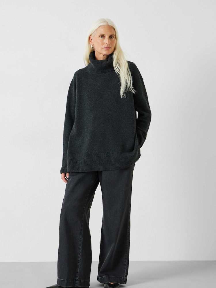 Hush Black Cashmere Chunky Roll Neck Jumper - Image 2 of 5