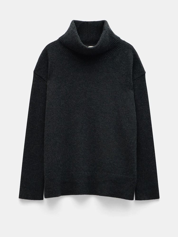 Hush Black Cashmere Chunky Roll Neck Jumper - Image 5 of 5 Hush Black Cashmere Chunky Roll Neck Jumper - Image 5 of 5