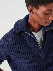 Hush Ella Relaxed Zip V-Neck Jumper - Bild 4 von 5