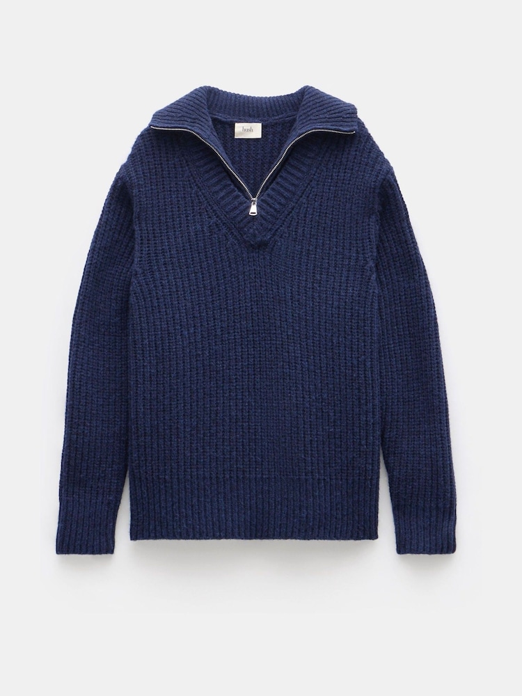 Hush Ella Relaxed Zip V-Neck Jumper - Bild 5 von 5