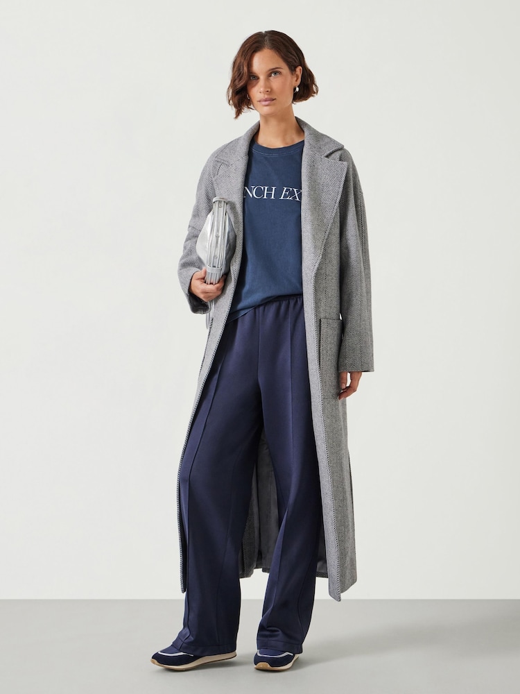 Hush Grey Kaitlin Wool Blend Herringbone Coat - Image 1 of 5