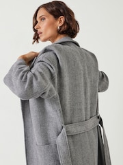 Hush Grey Kaitlin Wool Blend Herringbone Coat - Image 2 of 5