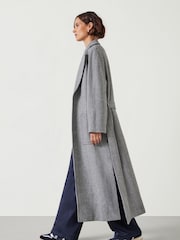 Hush Grey Kaitlin Wool Blend Herringbone Coat - Image 4 of 5