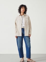 Hush Cream Oversized Cleo Corduroy 100% Cotton Shirt - Image 2 of 5
