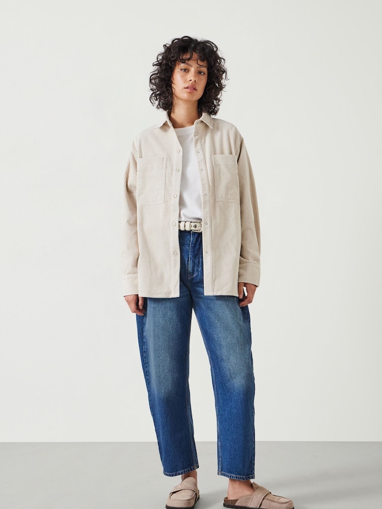 Hush Cream Oversized Cleo Corduroy 100% Cotton Shirt - Image 2 of 5