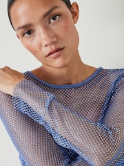 Hush Blue Una Sparkle Long Sleeve Top - Image 4 of 5