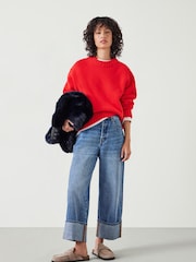 Hush Red Cora Chunky Cashmere Crew Jumper - Image 2 of 5