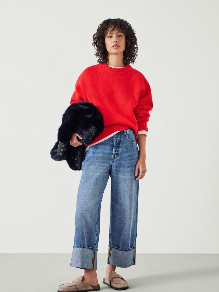 Hush Red Cora Chunky Cashmere Crew Jumper - Image 2 of 5
