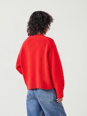 Hush Red Cora Chunky Cashmere Crew Jumper - Image 3 of 5