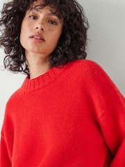 Hush Red Cora Chunky Cashmere Crew Jumper - Image 4 of 5