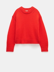 Hush Red Cora Chunky Cashmere Crew Jumper - Image 5 of 5
