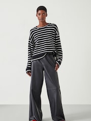 Hush Black Casey Striped Wool Blend Jumper - Image 2 of 5