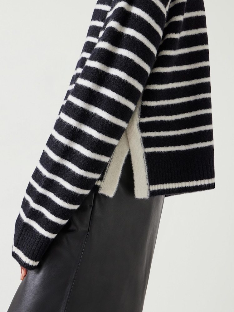 Hush Black Casey Striped Wool Blend Jumper - Image 5 of 5