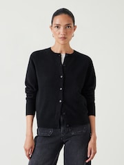 Hush Black Slim Daphne Cashmere Button Through Cardigan - Image 1 of 5