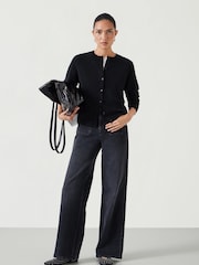 Hush Black Slim Daphne Cashmere Button Through Cardigan - Image 2 of 5