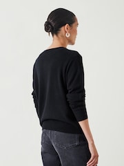 Hush Black Slim Daphne Cashmere Button Through Cardigan - Image 3 of 5