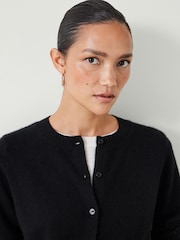 Hush Black Slim Daphne Cashmere Button Through Cardigan - Image 4 of 5