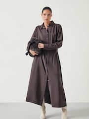 Hush Brown Martina Midi Shirt Dress - Image 1 of 5