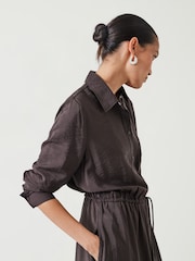 Hush Brown Martina Midi Shirt Dress - Image 2 of 5