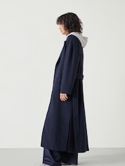 Hush Blue Kaitlin Relaxed Wool Blend Herringbone Coat - Image 4 of 6